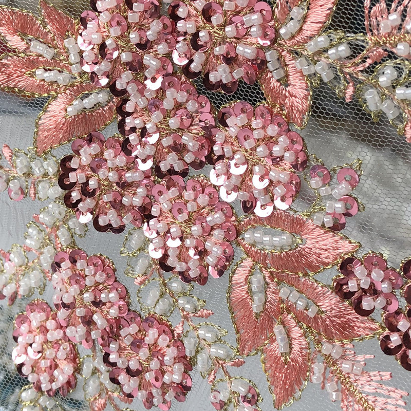 Heavy Industry Beads Three-Dimensional Flower Mesh Embroidered Cloth Stickers Lace Patch Wedding Dress Hanfu Decoration Accessories Diy - Image 3