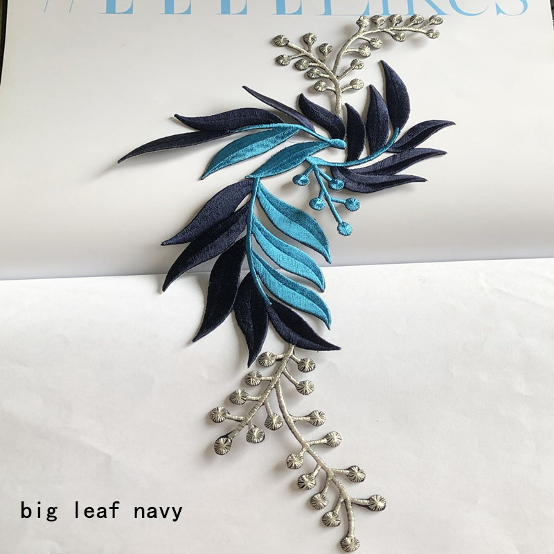 Embroidered Leaves Cloth Patch Cheongsam Clothes Hanfu Decoration Accessories Adhesive Handmade Diy - 图片 7