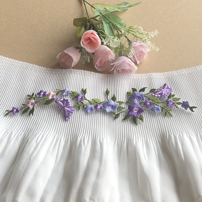 Pink Flower Computer Embroidered Cloth Sticker Patch Hole Adhesive Han Clothes Decoration Dance Skirt Accessories Diy - 图片 3