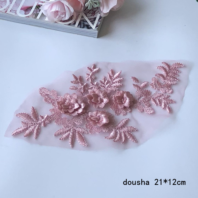Flower Embroidered Cloth Stickers Mesh Lace Patch Children's Clothes Decoration Wedding Dress Accessories Hand Sewing Diy - 图片 8