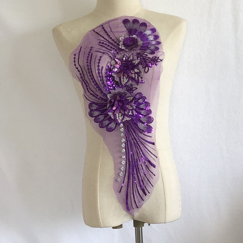 Three-Dimensional Sequin Gauze Embroidered Cloth Stickers Large Patch Cheongsam Clothes Skirt Decorative Accessories Diy - Image 5