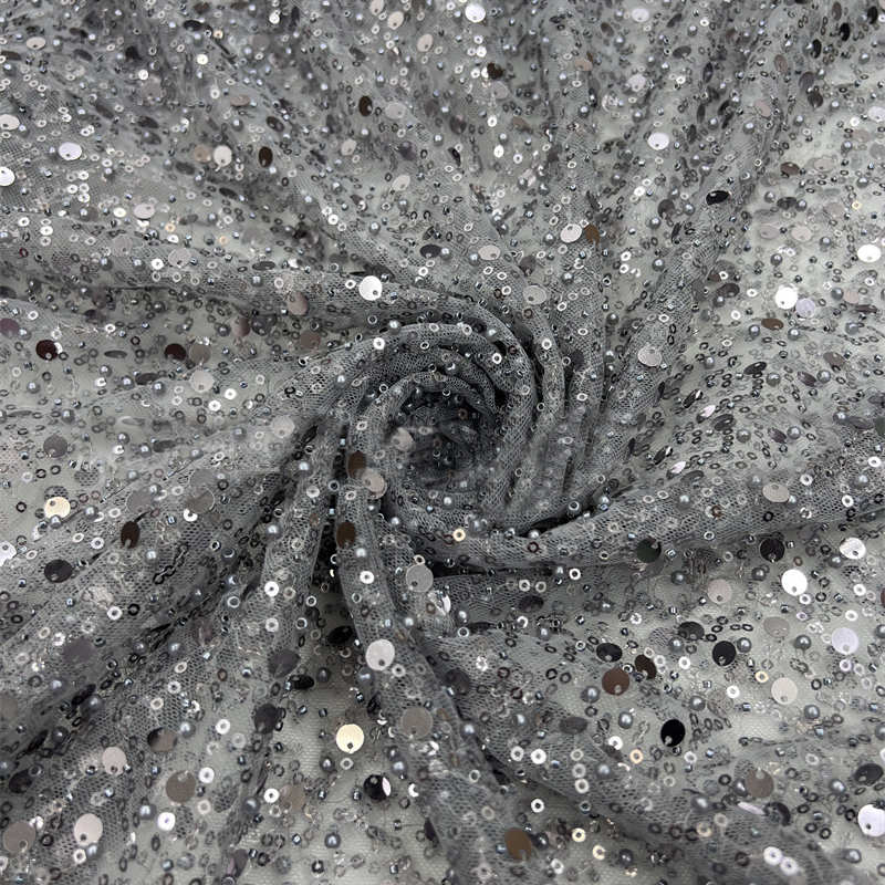 Pearl Sequined Fabric Mesh Pearl Embroidery Fabric DIY Clothing Adjuvant - 图片 9