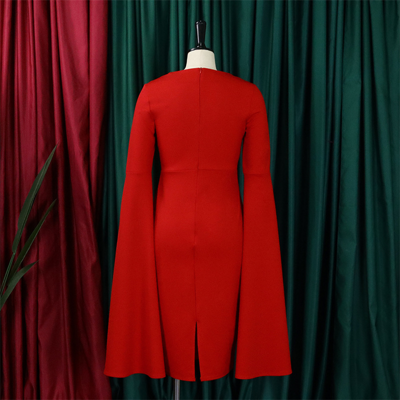 Women's Clothing V-neck Fashion Temperament Pencil Skirt Supply Dress - Image 3