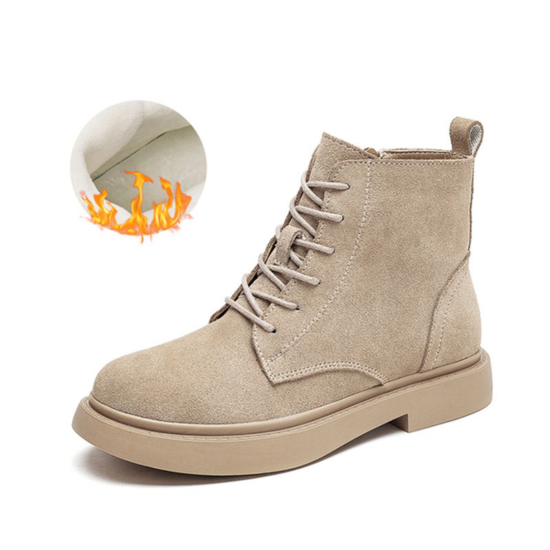 Smile Circle Ankle Boots Suede Leather women Flat platform Short Boots Ladies shoes fashion Autumn winter boots - 图片 3