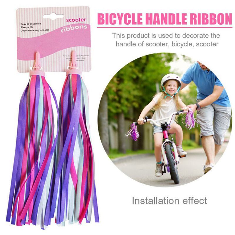 Kids Child Handlebar Bike Scooters Streamers Sparkle Tassel Ribbon Girls Boys - Image 4