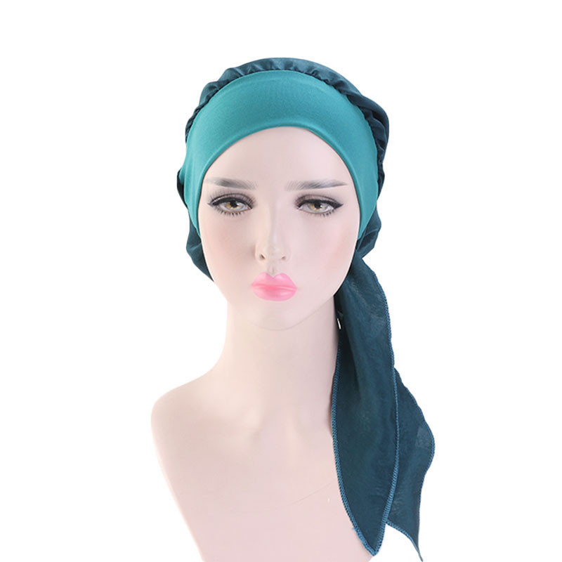 Pure Color Imitation Silk Tam-O'-Shanter Elastic Ribbon Woven Hat Pirate Hat - 图片 4