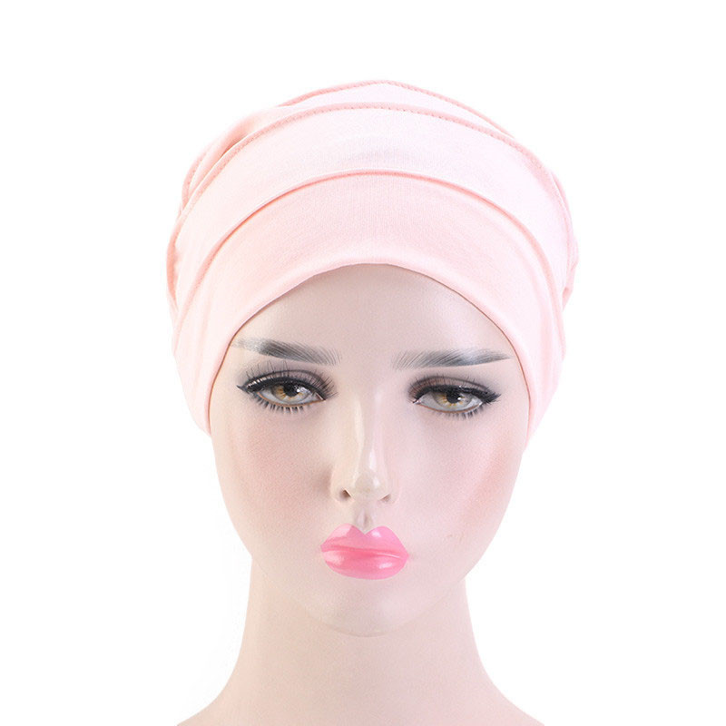 Double-Layer Satin Lined Chemotherapy Cap Women's Pullover Cap Nightcap Cotton Confinement Cap - 图片 4