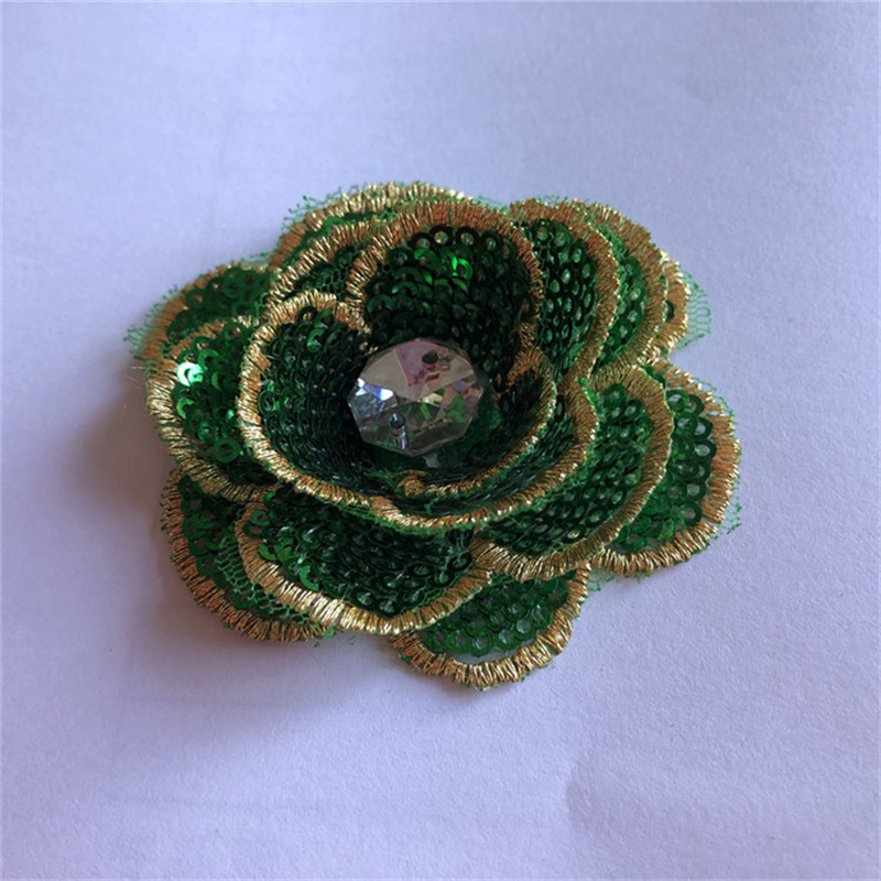 5pc Diamond Little Flower Embroidered Cloth Stickers Gold Thread Patch Wedding Dress Clothes Decoration Repair Accessories - Image 5