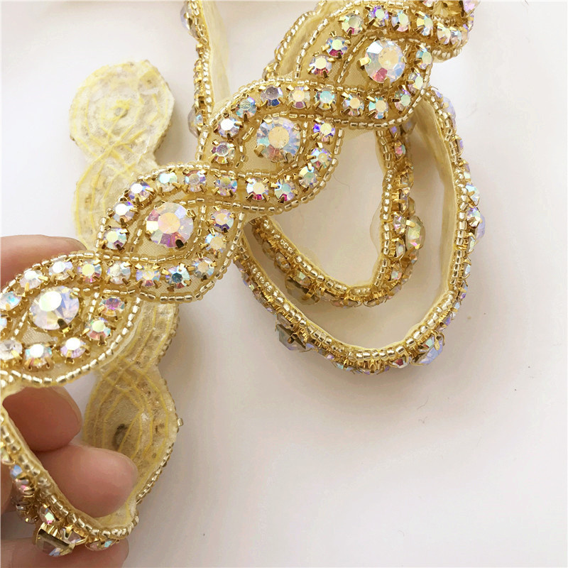 Wedding Dress Decoration Rhinestone Strip Accessories Bride Belt Cummerbund Ingredients - 图片 5