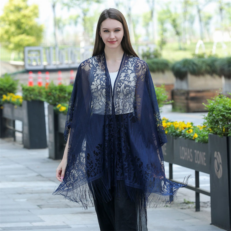 Hollow Lace Sunscreen Shawl Women's Dress Cheongsam Shawl Travel Vacation Beach Shawl
