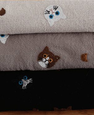 Embroidered Cloth Cat Embroidery Hand-Made Fashion Household Goods Decor Fabric