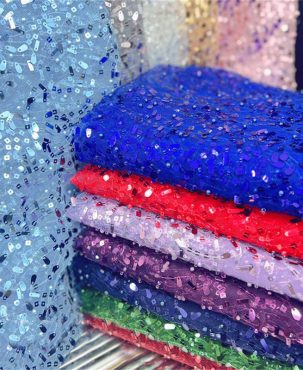 Pearl Melon Seeds Sequined Fabric DIY Clothing Wedding  Sequined Fabric