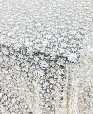 Lace 3D Heavy Industry Beads Fabric DIY Three-Dimensional Flower Sequined Fabric