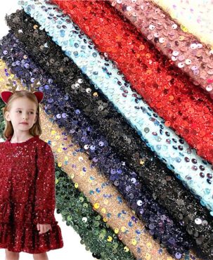 Flannel Sequined Fabric Pure Color DIY Clothing Accessories Sequined Cloth