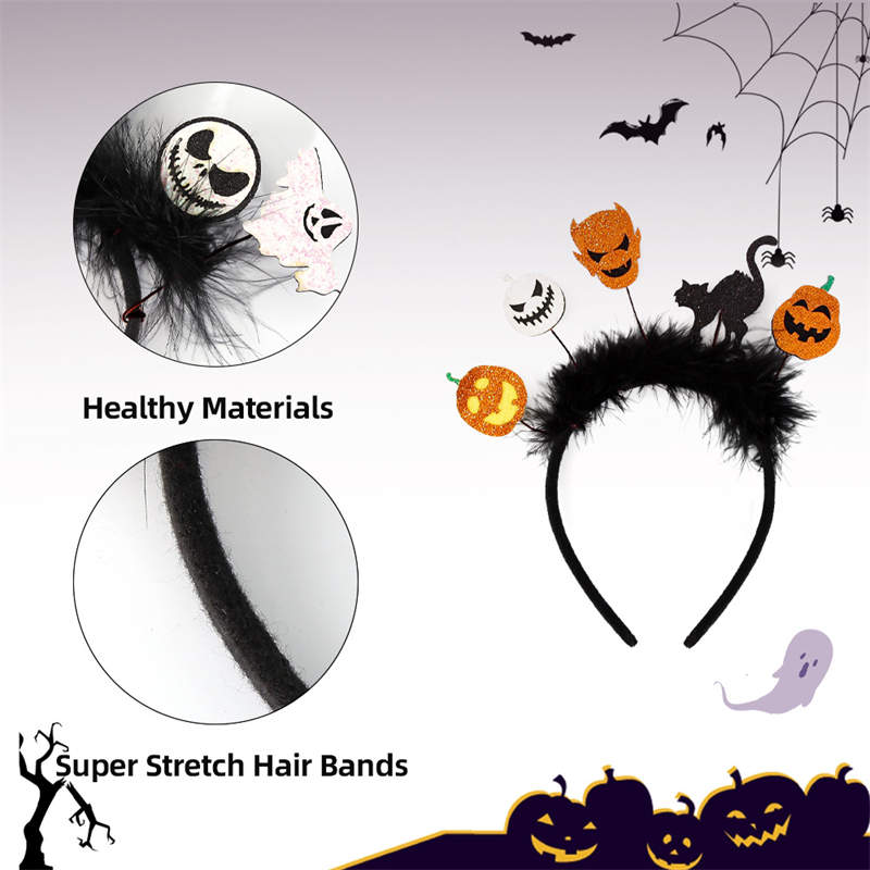 Halloween Hairband Decoration Party Decoration Supplies Photo Props Bat Cat Pumpkin Headband - 图片 5
