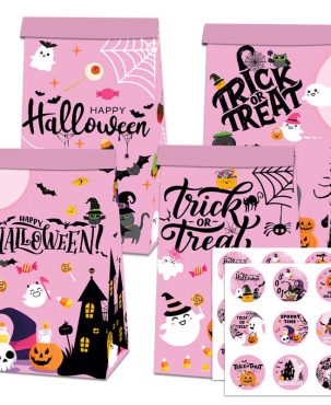 Halloween Candy Snack Paper Bag Cute Funny Sealed Sticker Decoration Props Party Supplies