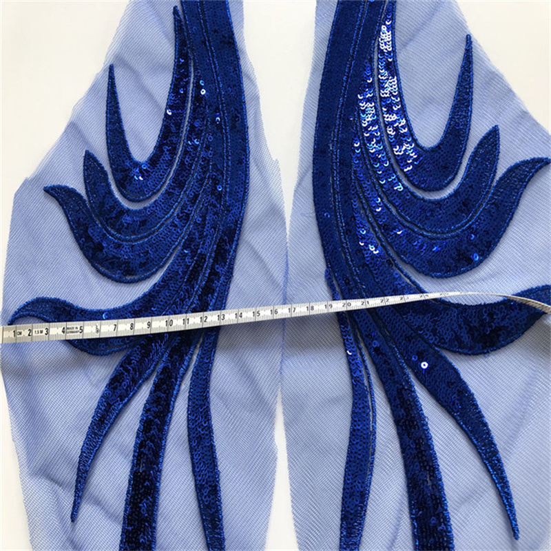 Sequin Gauze Embroidered Cloth Applique Large Patch Performance Clothes Decorative Cheongsam Accessories Handmade Diy - 图片 3