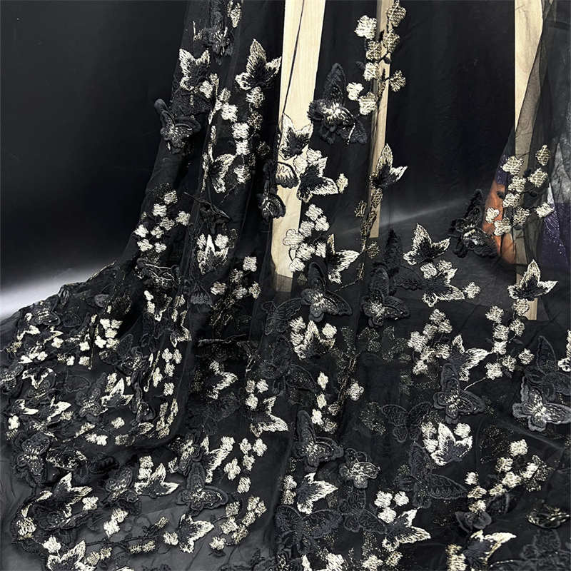 Unilateral Milk Silk 3D Butterfly Lace Mesh Three-Dimensional Embroidery Fabric Lace - 图片 11
