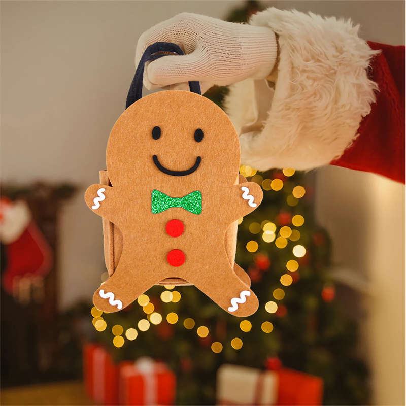 New Arrival Felt Christmas Handbag Christmas Eve Apple Bag Christmas Decorations Cartoon Elk Candy Bag - 图片 5