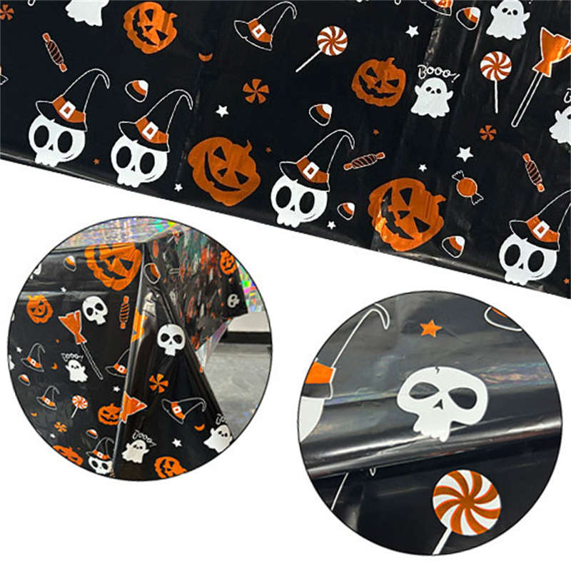 Halloween Party Decor Tablecloth Horror Party Supplies Bat Pumpkin Disposable Oil-Proof Tablecloth - Image 5