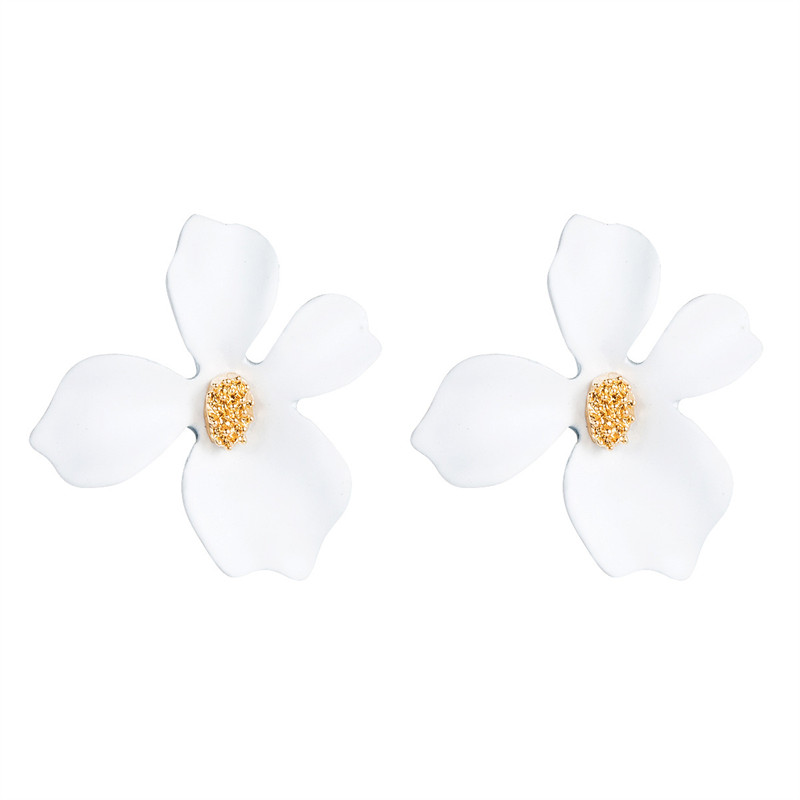 Earrings Fashion Dignified Flowers Alloy Fresh Petal Stud Women Personality Eardrop - Image 5