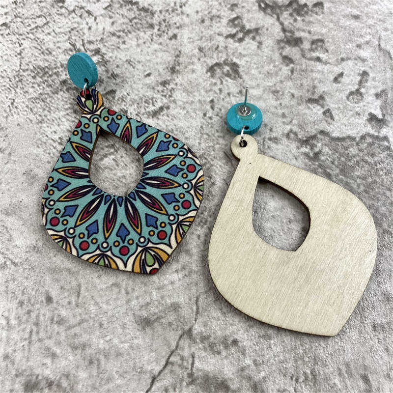 Retro Earrings Ornament Jewelry Antique Earrings Wooden Dangle Earrings Bohemian Style - 图片 6