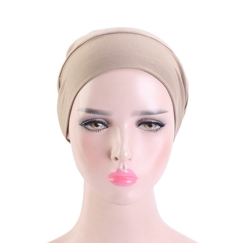 Elastic Cotton Sleeve Cap Pile Cap Satin Lining Double Layer Nightcap Shower Cap - 图片 6