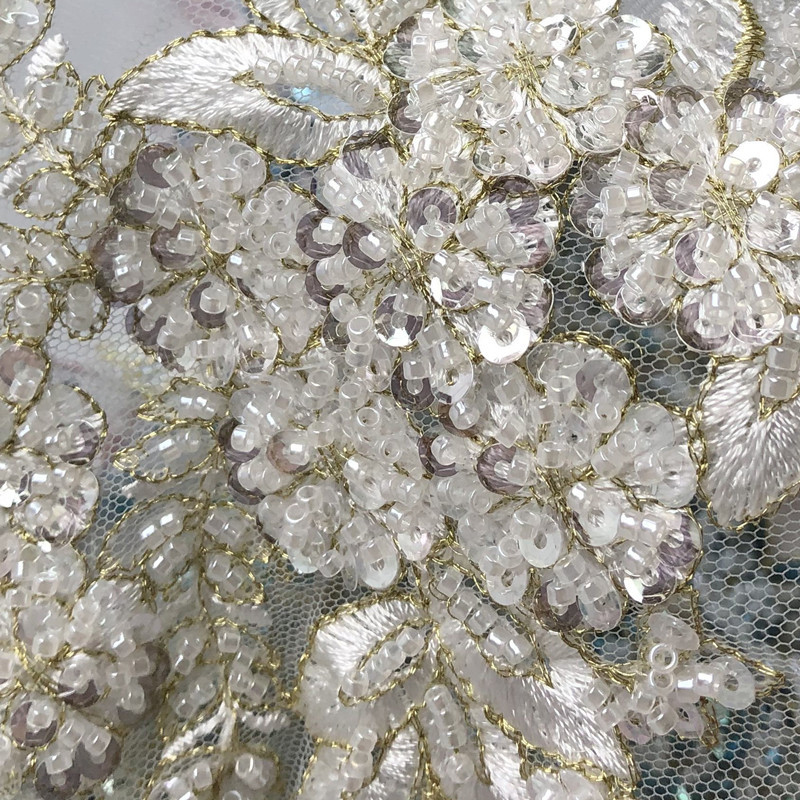 Heavy Industry Beads Three-Dimensional Flower Mesh Embroidered Cloth Stickers Lace Patch Wedding Dress Hanfu Decoration Accessories Diy - Image 6