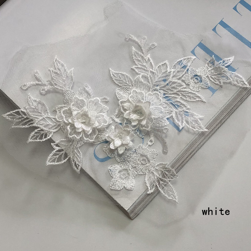 Three-Dimensional Flower Mesh Embroidered Cloth Stickers Lace Patch Wedding Dress Clothing Ornaments Accessories Hand Sewing Diy - 图片 13