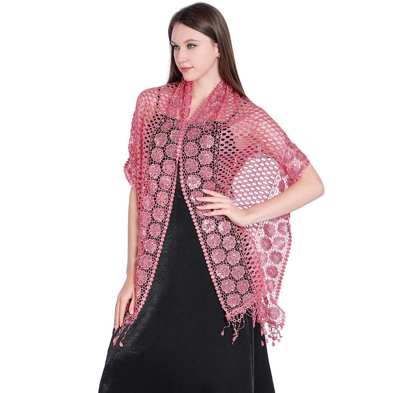 Sequin Embroidered Dress Shawl Dinner Shawl Water Soluble Sequin Tassel Shawl - 图片 5