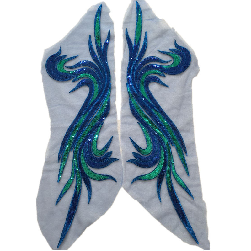 Sequin Gauze Embroidered Cloth Applique Large Patch Performance Clothes Decorative Cheongsam Accessories Handmade Diy - 图片 4