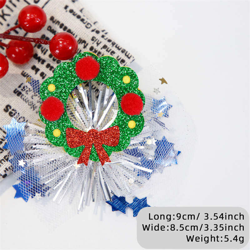 2PC Christmas Hairpin Headdress Children's Party Decor Cartoon Side Clip Christmas Duckbill Clip - Image 15