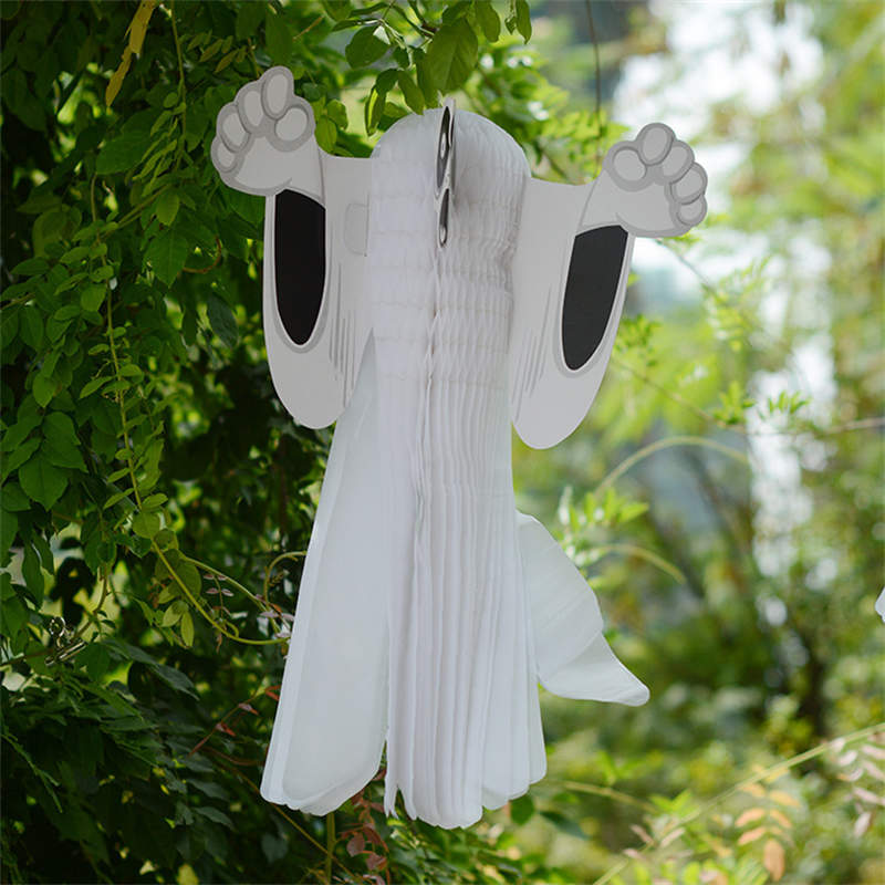 2PC Ghost Festival Props Halloween Horror Three-Dimensional Ghost Pendant Hanging Ghost Pendant Paper Decor - Image 7