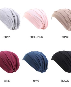 Double-Layer Satin Lined Chemotherapy Cap Women's Pullover Cap Nightcap Cotton Confinement Cap