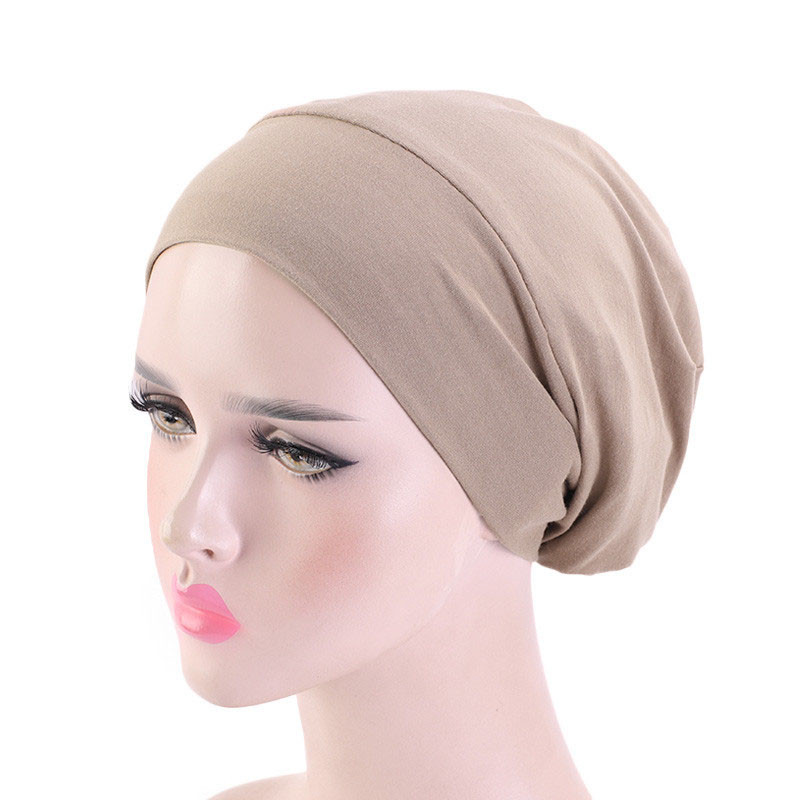 Elastic Cotton Sleeve Cap Pile Cap Satin Lining Double Layer Nightcap Shower Cap - 图片 7