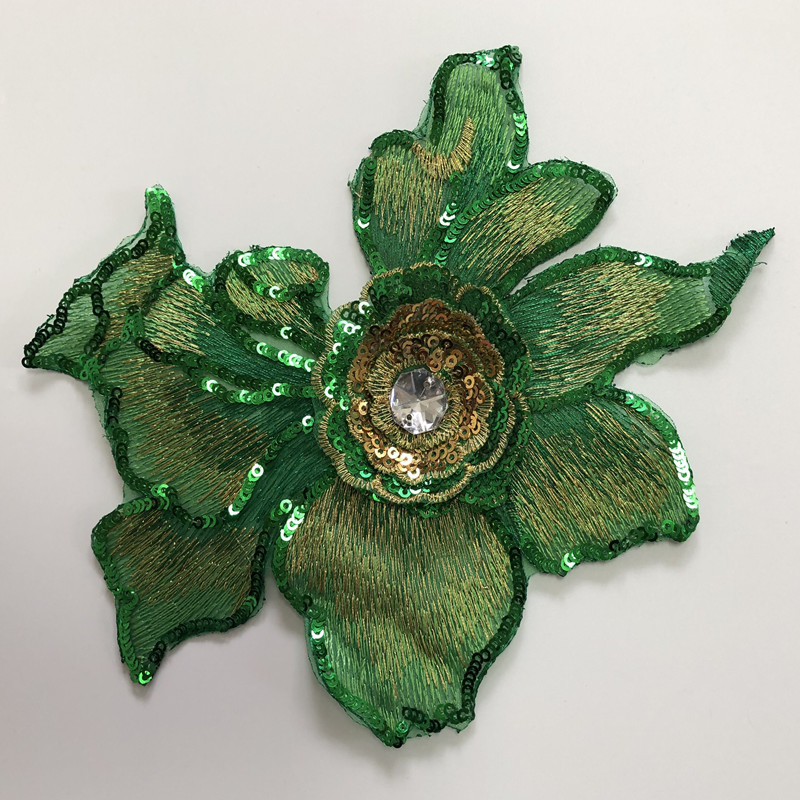 2pc Diamond Sequin Embroidered Flower Cloth Sticker Lace Computer Embroidered Patch Dance Clothing Ornaments Accessories Diy - 图片 7