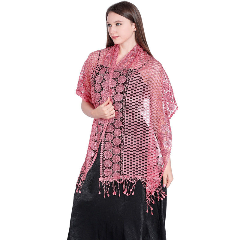 Sequin Embroidered Dress Shawl Dinner Shawl Water Soluble Sequin Tassel Shawl - 图片 6