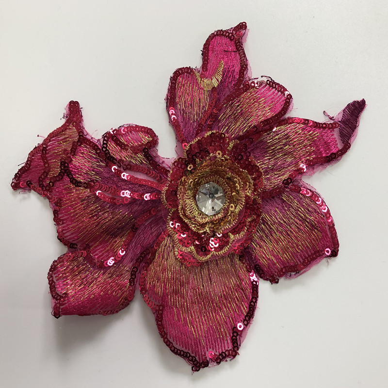 2pc Diamond Sequin Embroidered Flower Cloth Sticker Lace Computer Embroidered Patch Dance Clothing Ornaments Accessories Diy - 图片 8
