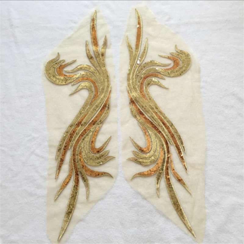 Sequin Gauze Embroidered Cloth Applique Large Patch Performance Clothes Decorative Cheongsam Accessories Handmade Diy - 图片 6