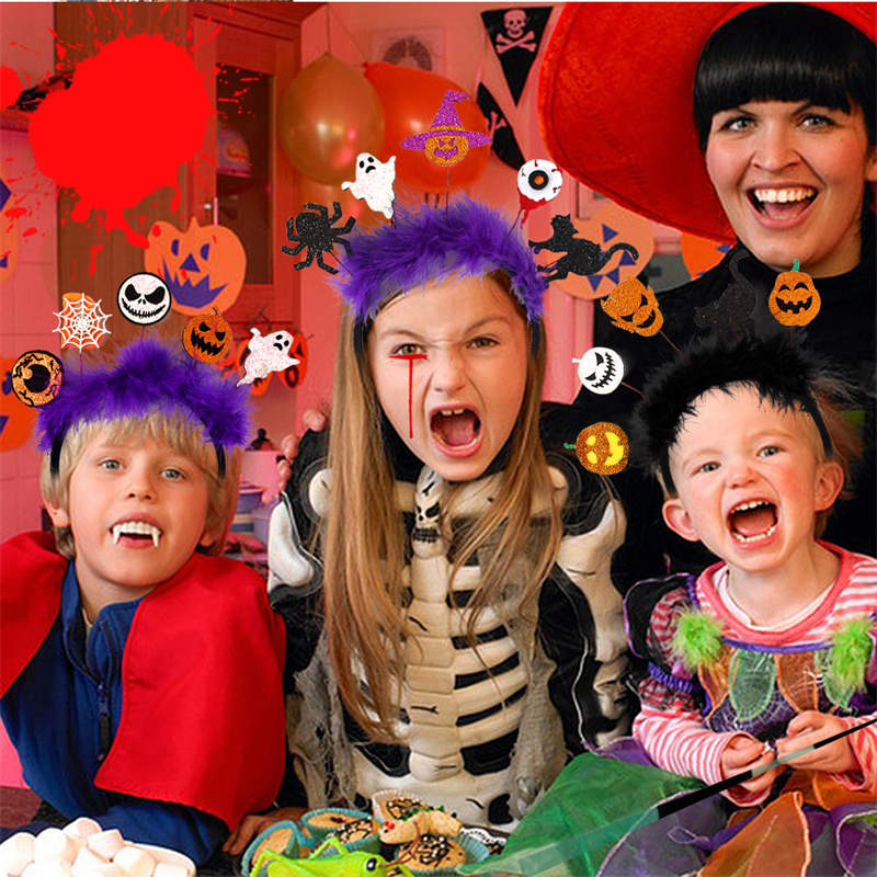 Halloween Hairband Decoration Party Decoration Supplies Photo Props Bat Cat Pumpkin Headband - 图片 7