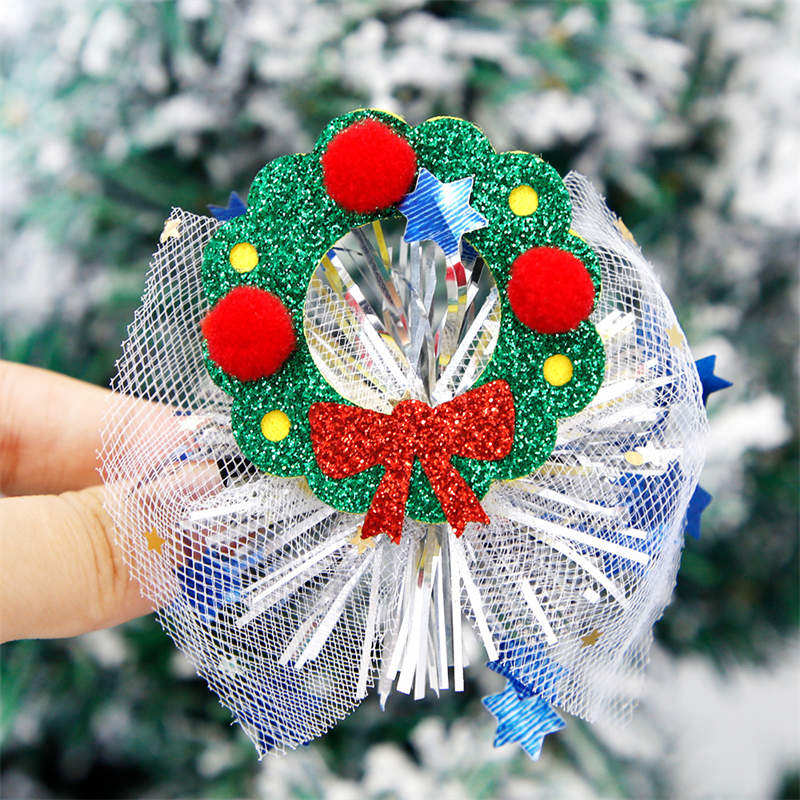 2PC Christmas Hairpin Headdress Children's Party Decor Cartoon Side Clip Christmas Duckbill Clip - Image 10