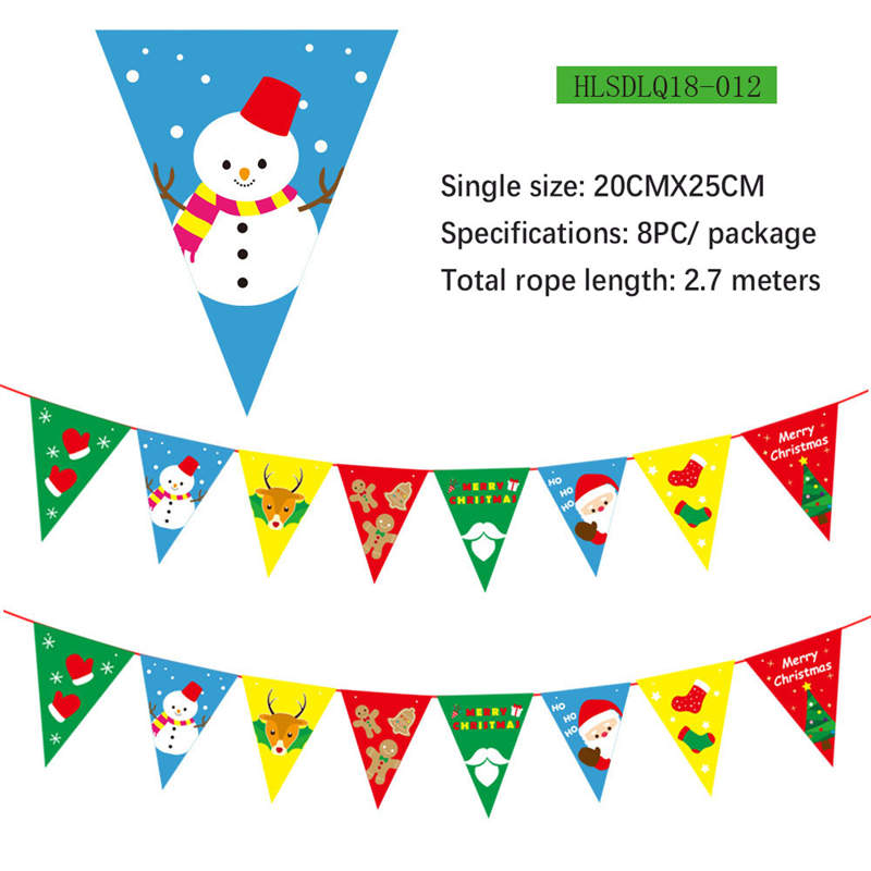 2PC Christmas Decor Christmas Hanging Flag Hanging Decor Holiday Banner Party Decor Paper Cartoon - Image 16