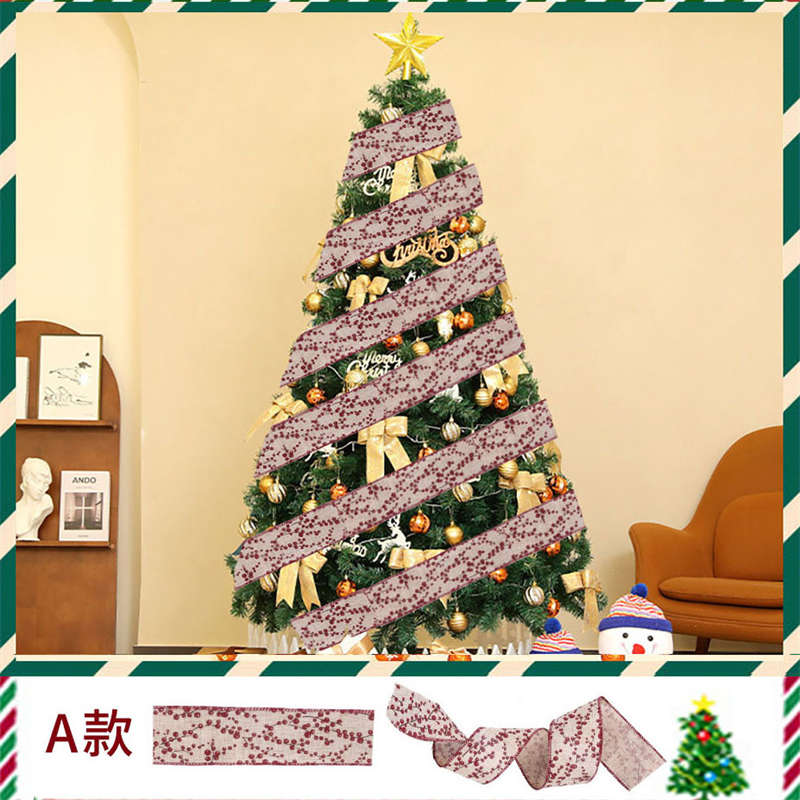 6.5cm Imitation Linen Christmas Ribbon Gift Packing Tape Christmas Tree Decor Ribbon - Image 7