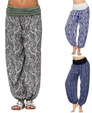Womens Plus Size Wide Leg Harem Pants Indian Aladdin Boho Hippy Yoga Trousers