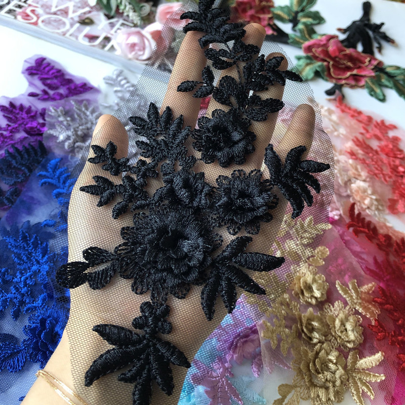 Flower Embroidered Cloth Stickers Mesh Lace Patch Children's Clothes Decoration Wedding Dress Accessories Hand Sewing Diy - 图片 6