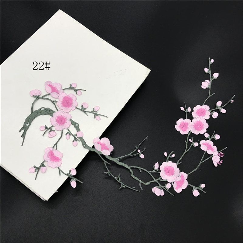 2PC Plum Blossom Cloth Sticker Embroidery Embroidery Clothes Patch Hole Stickers Flower Large Embroidered Piece Adhesive Decorative Accessories Diy - Image 8