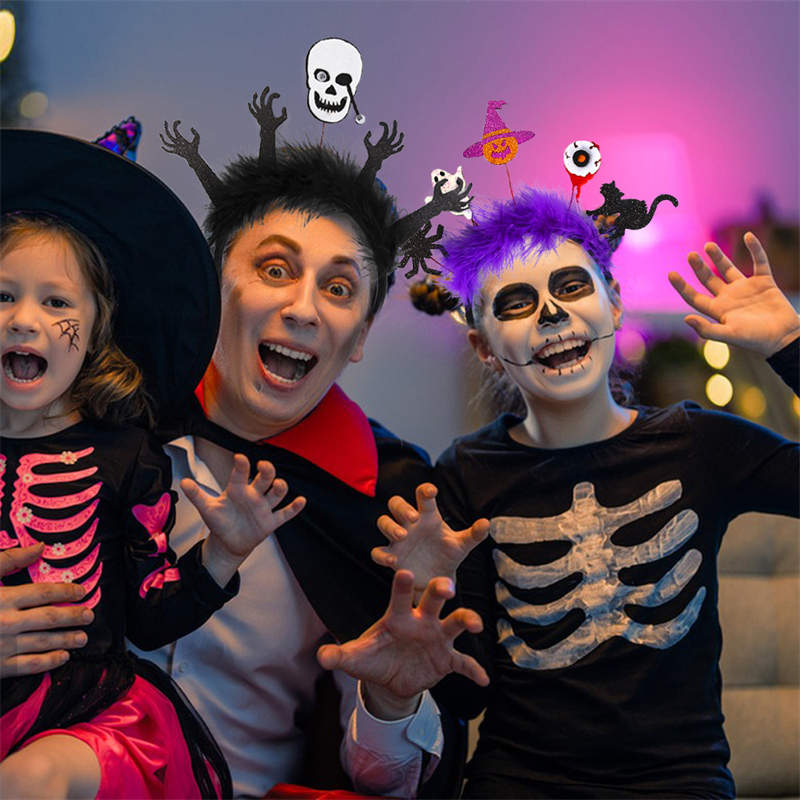 Halloween Hairband Decoration Party Decoration Supplies Photo Props Bat Cat Pumpkin Headband - 图片 8