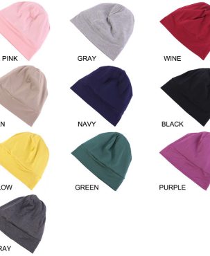 Elastic Cotton Sleeve Cap Pile Cap Satin Lining Double Layer Nightcap Shower Cap