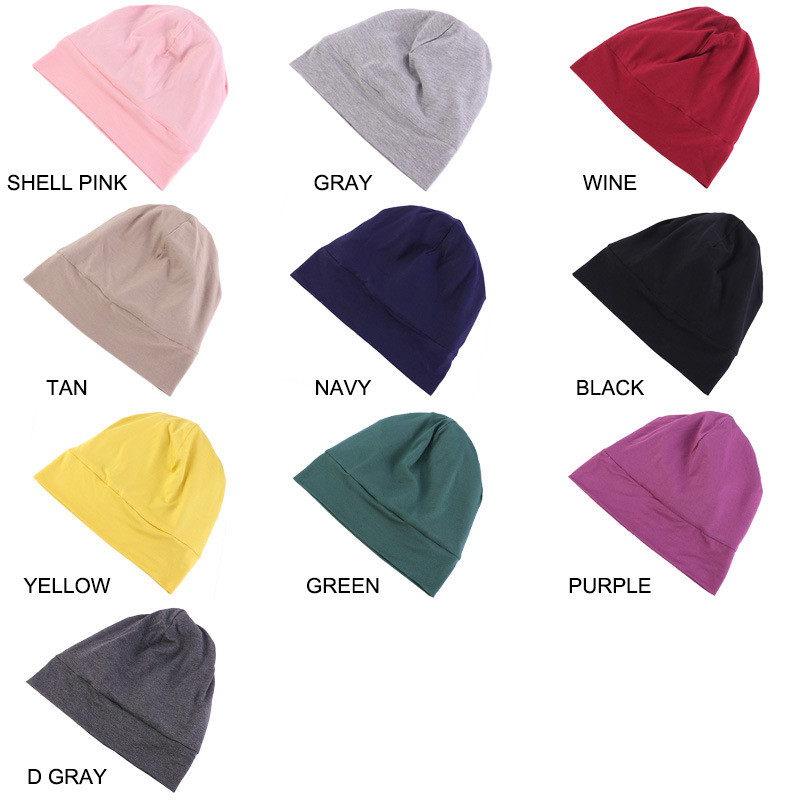 Elastic Cotton Sleeve Cap Pile Cap Satin Lining Double Layer Nightcap Shower Cap