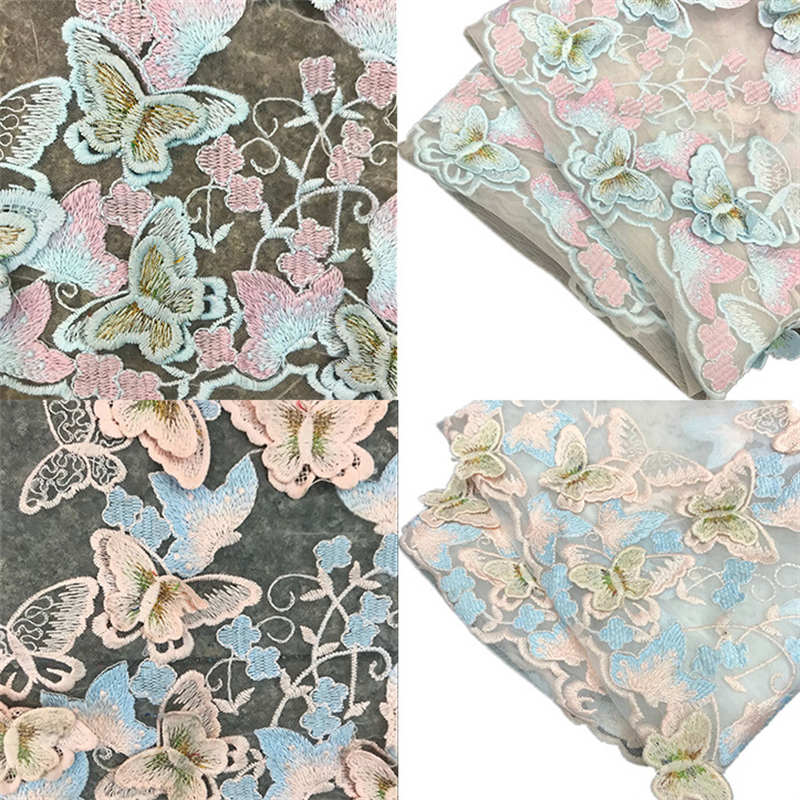 Unilateral Milk Silk 3D Butterfly Lace Mesh Three-Dimensional Embroidery Fabric Lace - 图片 4